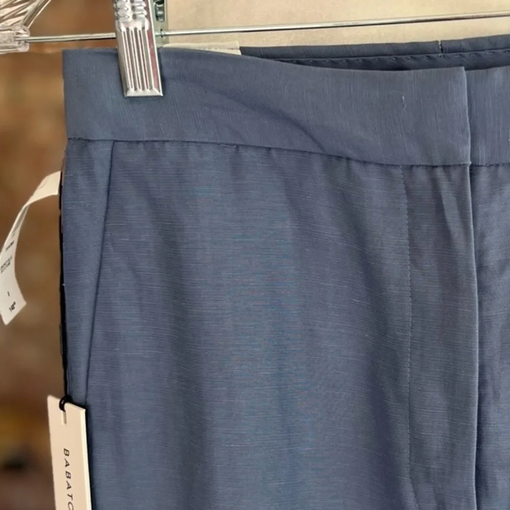 Babaton Aritzia Tahoma Blue Linen Blend Crop Pants Culottes S NWT Quiet Luxury